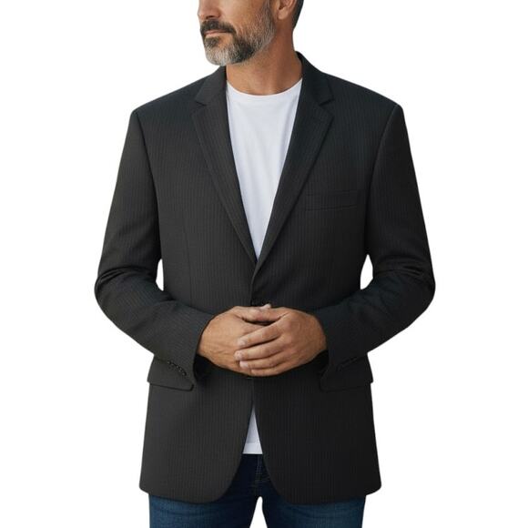 Berllino 42L Men's Blazer Gray Suit Coat Sport Jacket 3 Buttons 42 Long Large - Picture 1 of 7